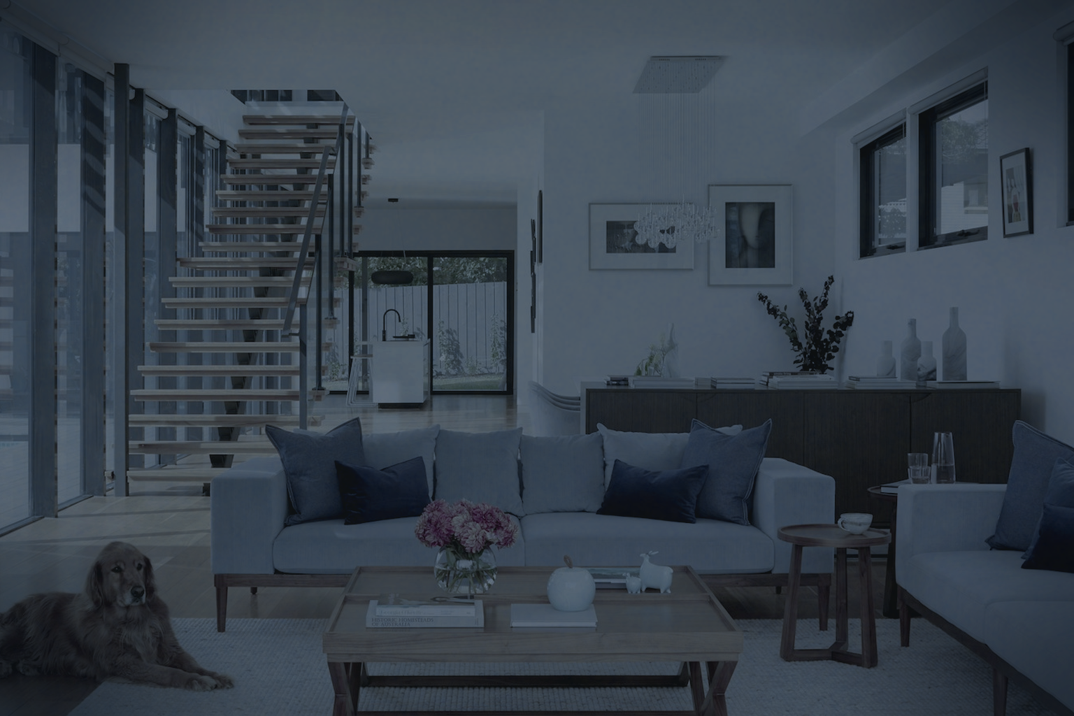 Meridian Blue + Gold Trim lifestyle
